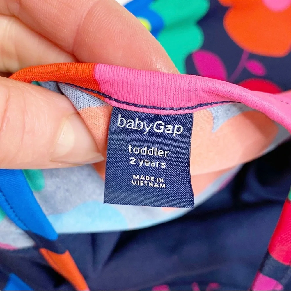 Baby GAP | Bold Floral‎ Pattern Swimsuit w/ Bow Tie Waist, 2 Years Toddler